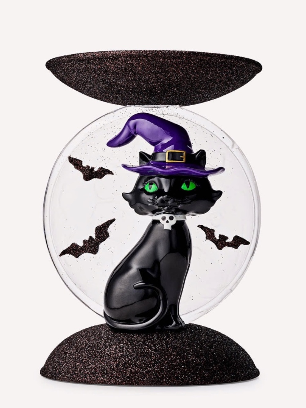 Light-up CAT and MOON 3-Wick Candle Holder
